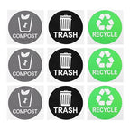 9pcs Trash Can Classification Stickers Self-Adhesive Recycling Decals by GRIRIW