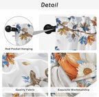 Navy Blue Pumpkin Fall Window Curtains 72 Inch Long 2 Panel Set, Rod Pocket - Image 9