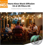 K&F CONCEPT 58mm Black Diffusion 1/4 & 1/8 Filters Kit Mist Cinematic Effect - Image 2