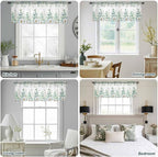Eucalyptus Leaves Daisy Sheer Valance Curtains, Summer Farmhouses Flower Light - Image 9