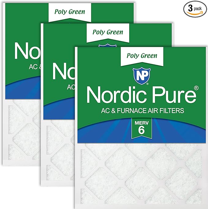 Nordic Pure 20x30x1 Poly Green MERV 6 AC Furnace Air Filters – Reduces Dust by NordicPure