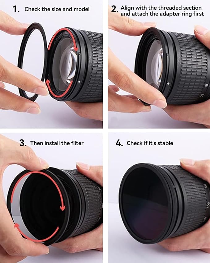 49-77mm Metal Step-Up/Down Ring Adapter Compatible - Image 7