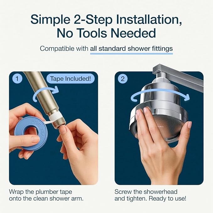 MyHalos® Filtered Shower Head for Hard Water Filter - Image 6