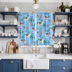 2 Panel Kitchen Cafe Curtains, Desert Landscape Sunlight Filtering Nature Air - Image 2