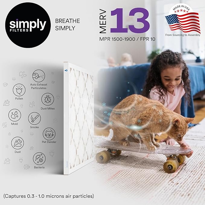 Simply 10x10x1 Air Filter, Merv 13, 6 Pack, - Image 3