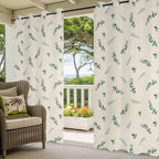 Leaf Outdoor Curtains for Patio Summer Jugal Leaves Pastoral Plant Linen - Image 5