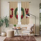 Red Green Christmas Window Curtains 63 Inch Long 2 Panel Set, Rod Pocket - Image 7