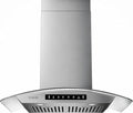 30" Wall Mount Range Hood Tempered Glass 900 CFM, Kitchen Chimney Vent by VIKIOHOME