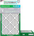 Filterbuy 16x25x2 Air Filter MERV 8 Essential Dust & Allergy Defense, by Filterbuy