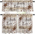 Kitchen Curtains Tiers and Valance Set of 3, Texas Star Brown Light Filtering by Anzona