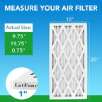 LotFancy 10x20x1 Air Filter MERV 8 6-Pack, Electrostatic Pleated Furnace & AC - Image 2