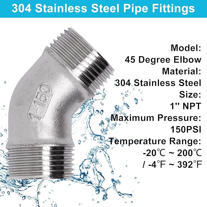 45 Degree Elbow 1PCS, Connector Coupler Apply to Outdoor/Garden/Industrial - Image 4