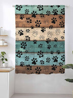 Sheer Curtains 63 Inch Length, Vintage Farmhouse Country Wooden Grain Privacy - Image 2
