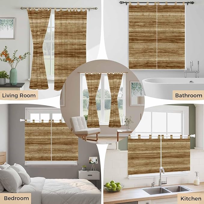 Vintage Western Kitchen Curtains 45 Inch Length, Short Cafe Window Curtains Tab - Image 7