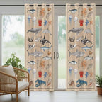 Vintage Outdoor Curtains for Patio Sharks Whales Lobsters Biographies - Image 6