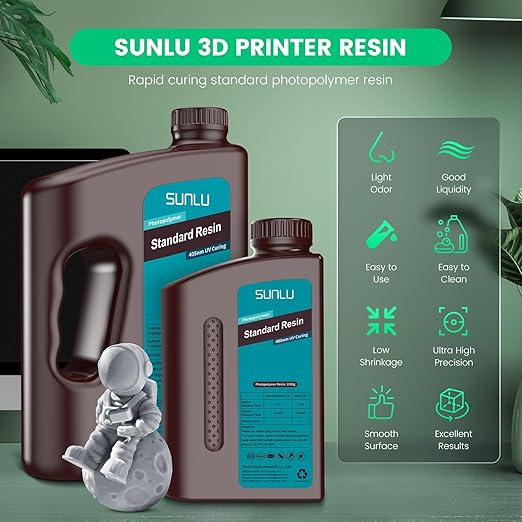 SUNLU 3D Printer Resin 4kg, Fast Curing Standard 3D Resin - Image 2