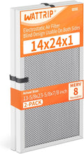 2-Pack 14x24x1 MERV 8 Reusable & Washable Electrostatic Air Filters by BreatheSmartLiveClean