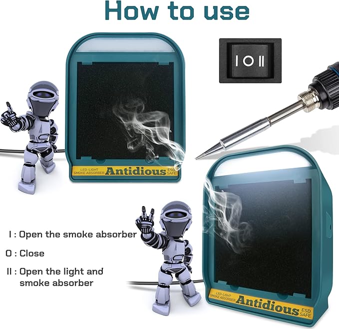 Antidious Fume Extractor Solder Smoke Absorber Portable Filter - Image 4
