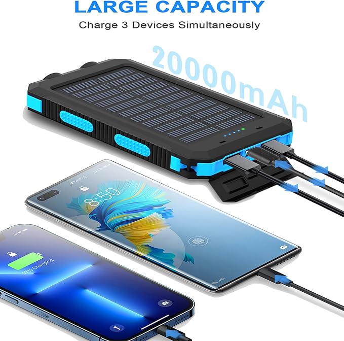 YELOMIN Solar Charger, 20000mAh Portable Type-C Solar Power Bank - Image 3