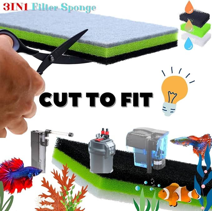 CORISRX 3IN1 Aquarium Filter Sponge Foam Pads - Image 5