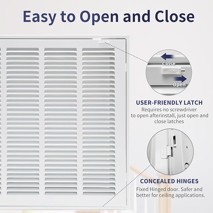18"W x 18"H Steel Return Air Filter Grille - Image 4