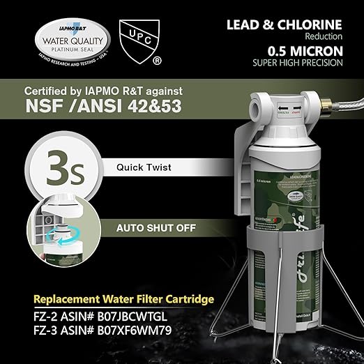FRIZZLIFE RV Water Filter-NSF/ANSI 53&42 Certified Inline Hose Filter - Image 2