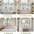 Spring Kitchen Curtains, Bicycles Botanical Leaves Rose Colorful Stripes Light - Image 8
