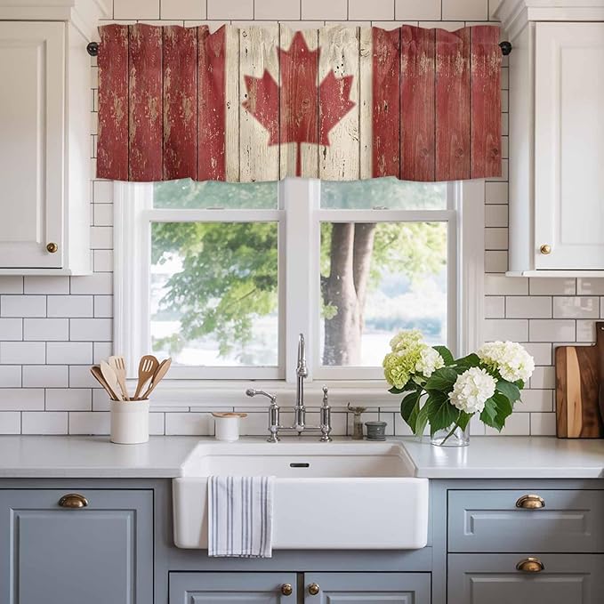 Canada Curtain Valances for Windows, Kitchen Valance Window Treatment - Image 2