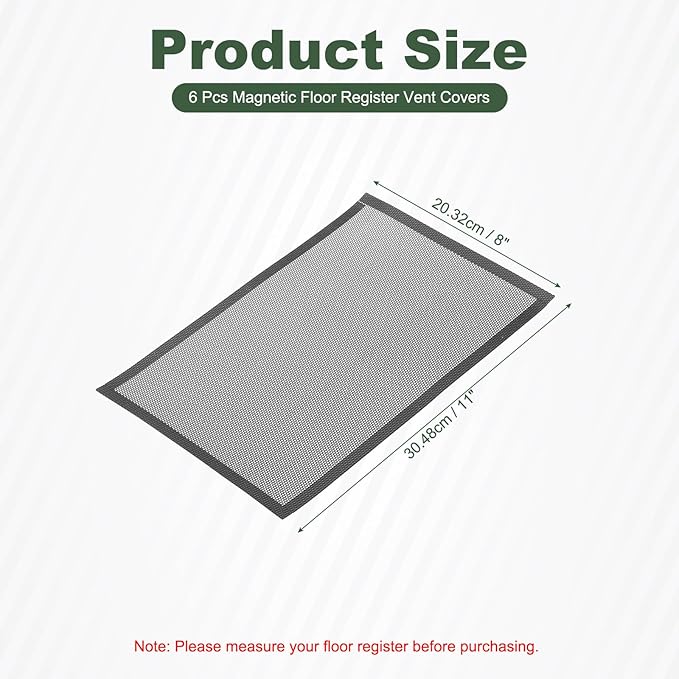 YOKIVE 6 Pcs Magnetic Floor Vent Covers, Floor Register Cover PVC Mesh Air Vent - Image 2