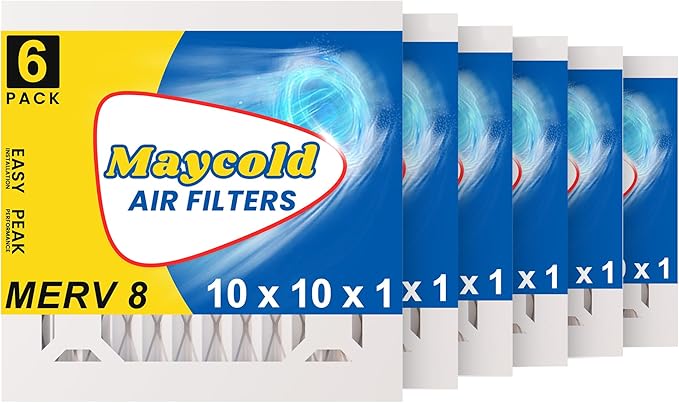 Maycold MERV 8 10x10x1 Furnace Air Filters, Pleated HVAC AC Filters – Actual by Maycold