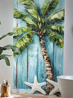 Sheer Curtains 108 Inches Long, Coastal Beach Starfish Semi Sheer Curtains - Image 4
