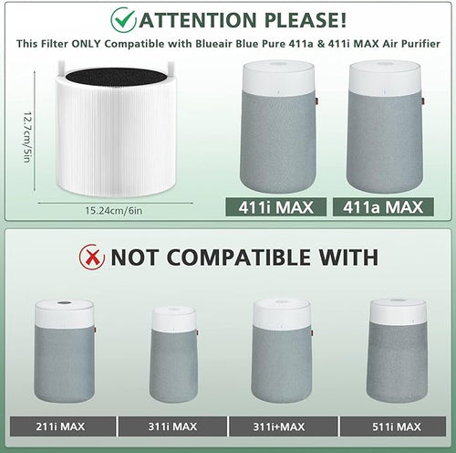 2 Pack 411i Max & 411a Max Replacement Filter Compatible - Image 2