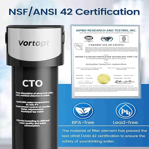 Vortopt Under Sink Water Filter System, Kitchen Sink Water Filter, NSF/ANSI 42 - Image 2