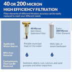 SimPure 40/200 Micron Spin Down Sediment Filter, Reusable Whole House Sediment - Image 2