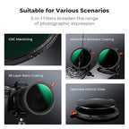 K&F CONCEPT 82mm Black Diffusion Mist Effect 1/4 & Variable ND2-32 & Circular - Image 6