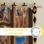 2 Panel Kitchen Cafe Curtains, Wildlife Camels Sunlight Filtering Nature Air - Image 7