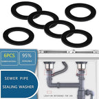 6PCS Sealing Ring for Kitchen Sink Filter, Flat Rubber Gasket for Drain Pipe - Image 3