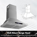30 inch Wall Mount Range Hood Convertible Vent - Image 7