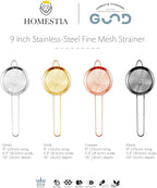 Homestia Fine Mesh Strainer for Kitchen, 304 Stainless Steel Cocktail Sieve - Image 8