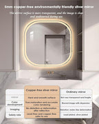 JSLJDM 500X500 mm Illuminated Backlit LED Bathroom Mirror, Wall Mounted - Image 4