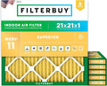 Filterbuy 21x21x1 Air Filter MERV 11 Superior Pet & Allergy Defense, by Filterbuy