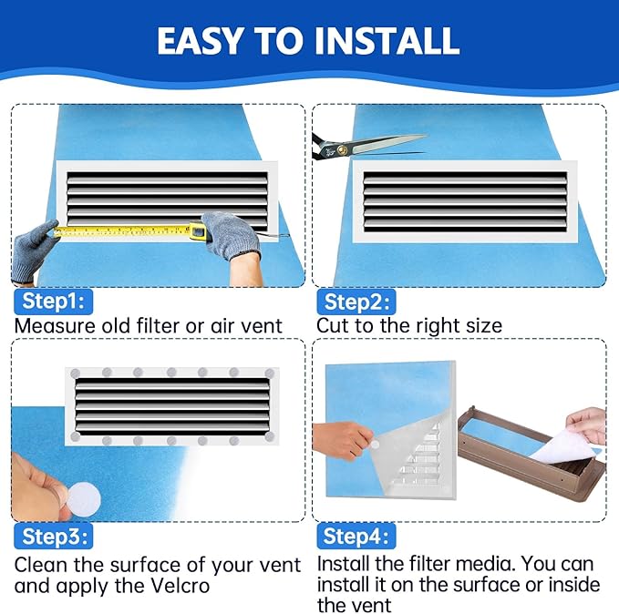 20''x90'' Air Vent Filters, High Air Flow Cut to Size MERV 8 Electrostatic - Image 7