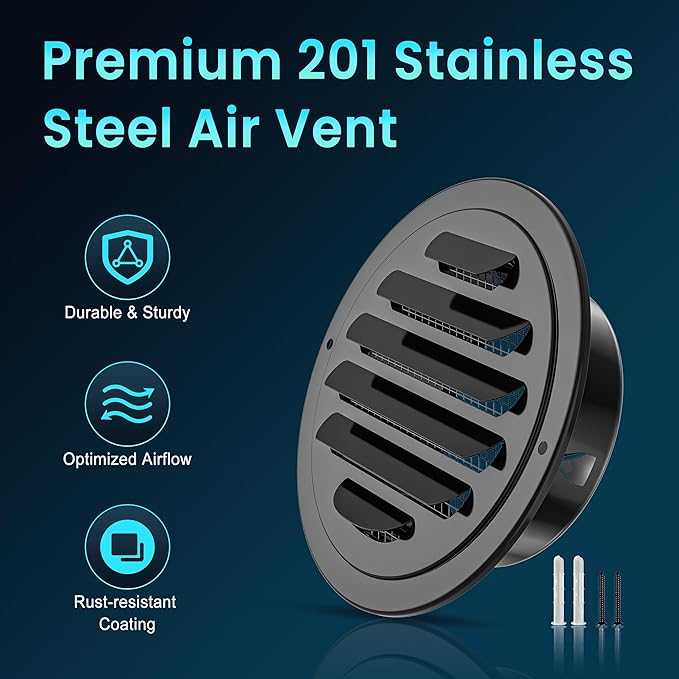HG Power Stainless Steel Soffit Vents 4 Inch, Louver Soffit Exhaust Vent - Image 5