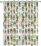 Summer Cactus Outdoor Curtains for Patio Cactus Tropical Plant Wooden - Image 9
