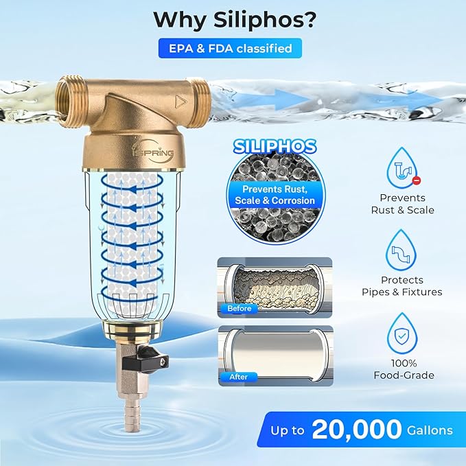 iSpring WSP-50SL Reusable Whole House Spin Down Sediment Water Filter Softener - Image 2