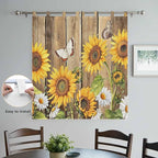 Farmhouse Sunflowers Bathroom Curtains 63 Inch Length, Window Curtains Tab Top - Image 4