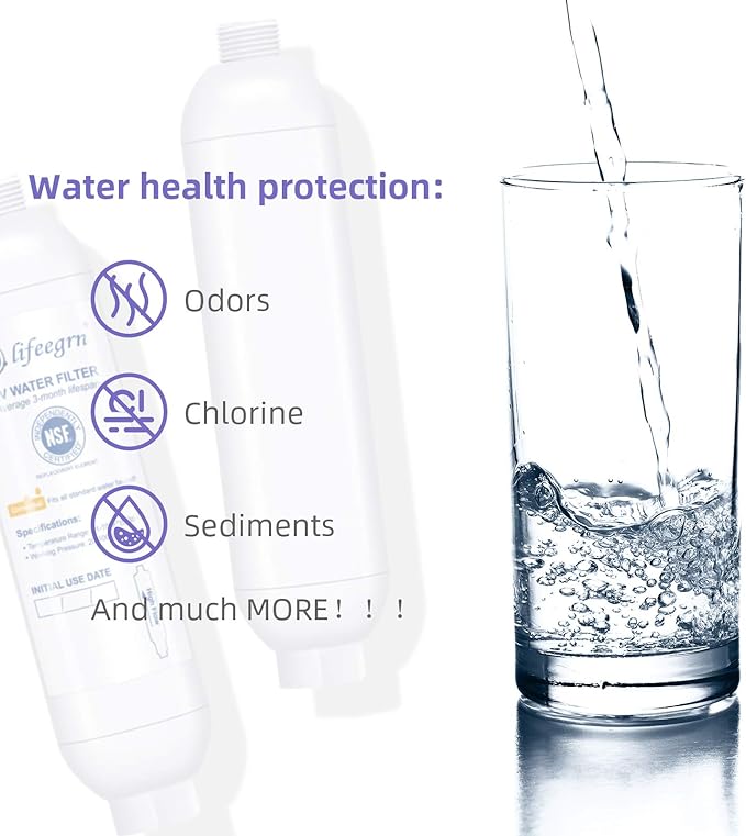 lifeegrn RV Water Filter with Hose Protector, Inline Water Filter, Chlorine and - Image 3