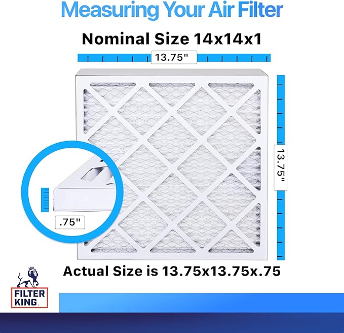Filter King 14x14x1 | 6-PACK | MERV 8 | HVAC Pleated AC Furnace Filters | MADE - Image 2