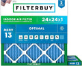 Filterbuy 24x24x1 Air Filter MERV 13 Optimal Smoke & Allergy Defense, by Filterbuy