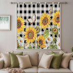 Sunflowers Living Room Curtains 84 Inch Length, Window Curtains Tab Top - Image 9